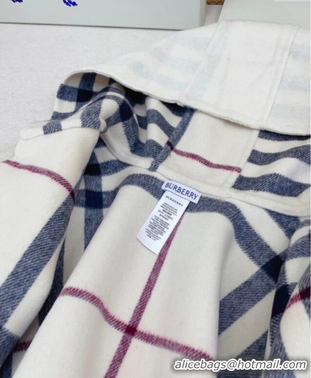 Classic Discount Burberry Cashmere Reversible Hoodlie Cape with Fringes BR091030 Stone Beige 2025