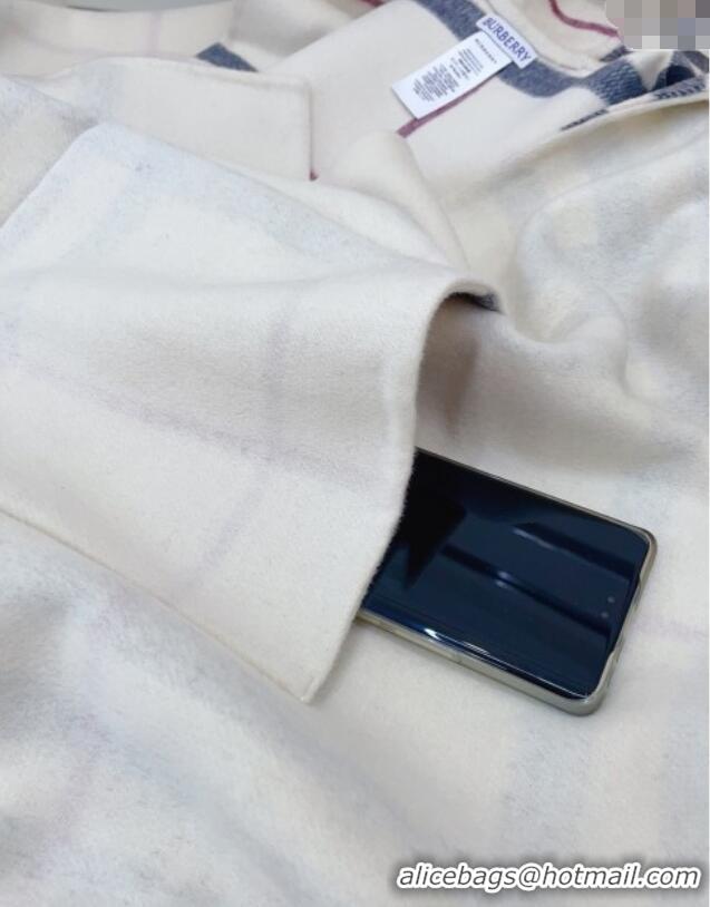 Classic Discount Burberry Cashmere Reversible Hoodlie Cape with Fringes BR091030 Stone Beige 2025