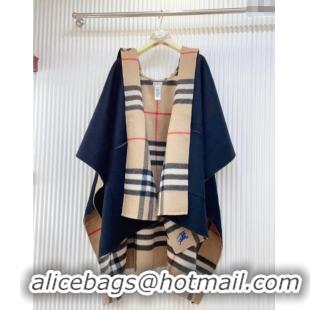 Market Sells Burberry Cashmere Reversible Hoodlie Cape with Fringes BR091030 Black/Camel 2025