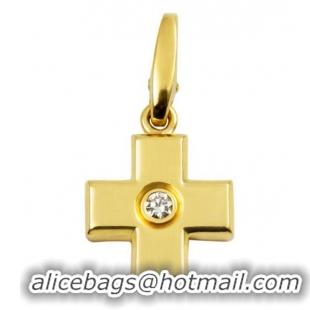 Well Crafted Cartier 18CT Diamond Set Cross Charm Pendant C84123 Yellow Gold
