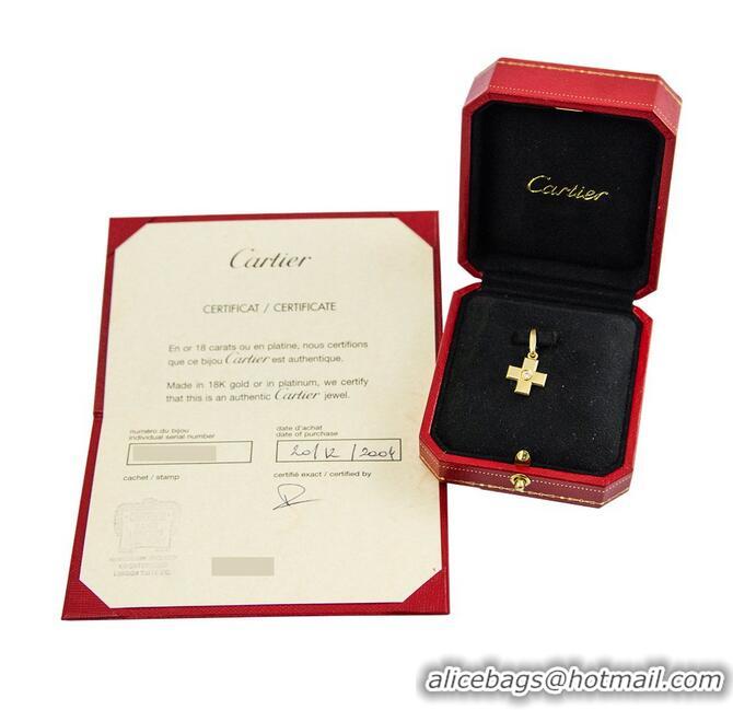 Well Crafted Cartier 18CT Diamond Set Cross Charm Pendant C84123 Yellow Gold