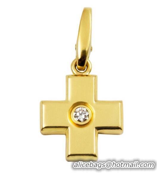 Well Crafted Cartier 18CT Diamond Set Cross Charm Pendant C84123 Yellow Gold