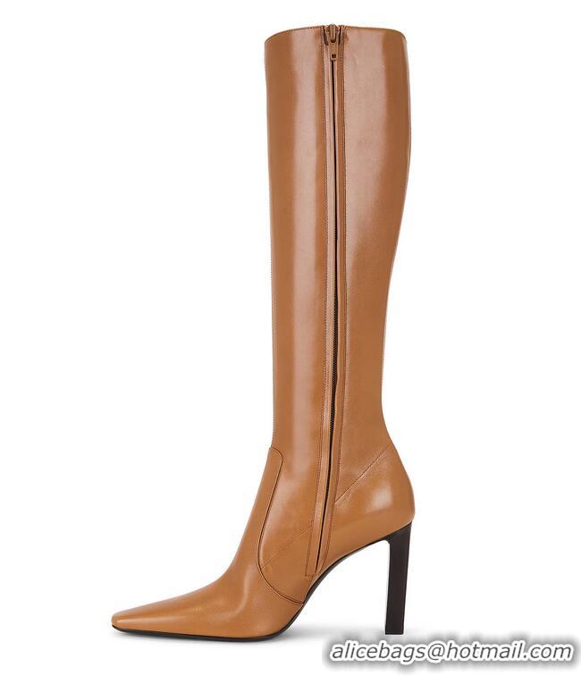 ​Grade Design Saint Laurent Francoise Boot In Dark Macadamia Y7988 Brown