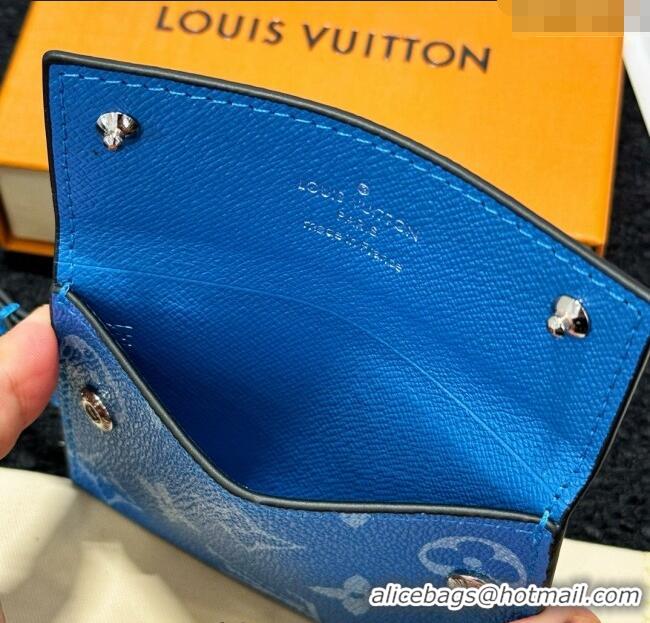 Promotional Louis Vuitton LV Card Holder with Neck Strap M83154 Blue 2025