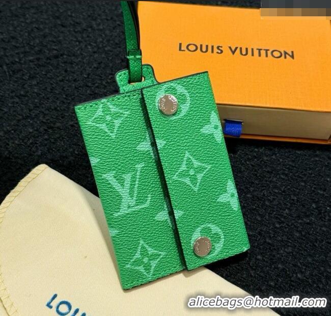 Best Price Louis Vuitton LV Card Holder with Neck Strap M83154 Green 2025