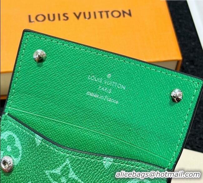 Best Price Louis Vuitton LV Card Holder with Neck Strap M83154 Green 2025
