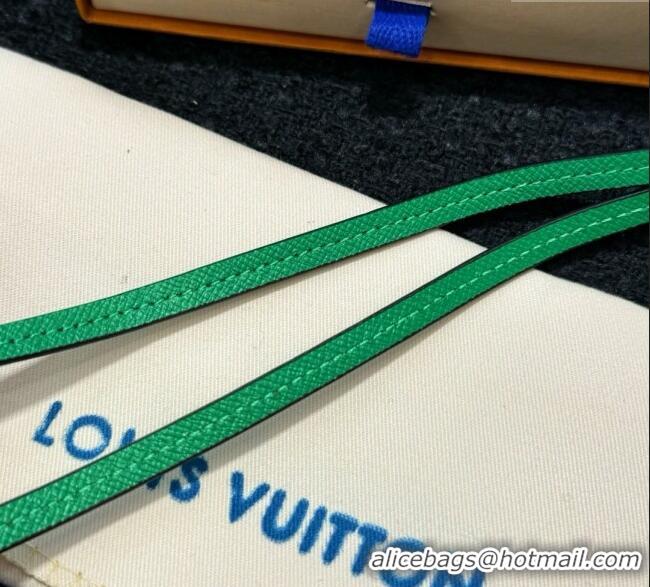 Best Price Louis Vuitton LV Card Holder with Neck Strap M83154 Green 2025