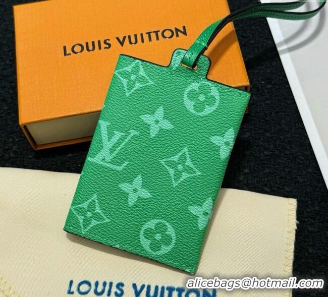 Best Price Louis Vuitton LV Card Holder with Neck Strap M83154 Green 2025