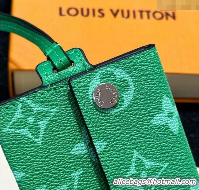 Best Price Louis Vuitton LV Card Holder with Neck Strap M83154 Green 2025