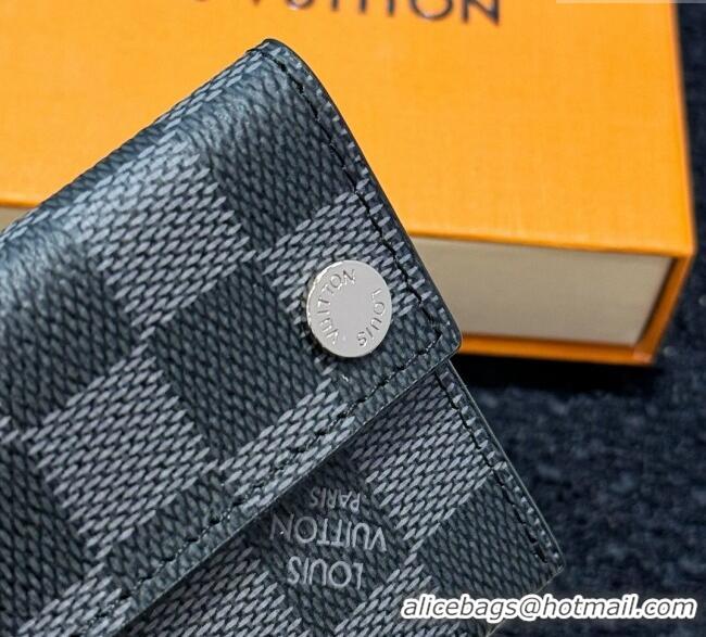 Top Grade Louis Vuitton LV Card Holder with Neck Strap M83154 Black Damier 2025