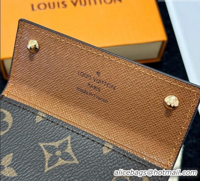 Luxury Cheap Louis Vuitton LV Card Holder with Neck Strap M83154 Brown 2025