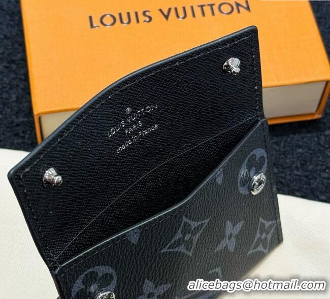 Discount Louis Vuitton LV Card Holder with Neck Strap M83154 Black Monogram 2025