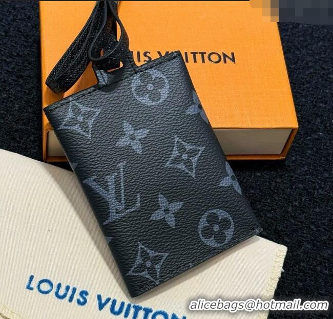 Discount Louis Vuitton LV Card Holder with Neck Strap M83154 Black Monogram 2025
