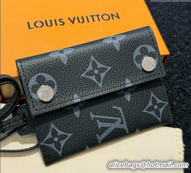 Discount Louis Vuitton LV Card Holder with Neck Strap M83154 Black Monogram 2025