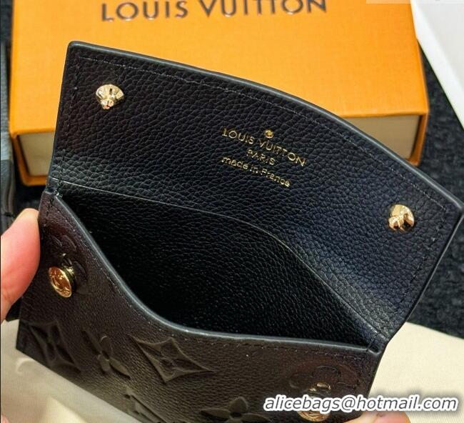 Good Quality Louis Vuitton LV Card Holder with Neck Strap M83154 Black 2025
