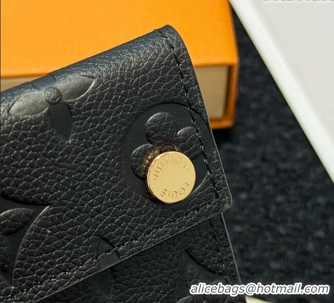 Good Quality Louis Vuitton LV Card Holder with Neck Strap M83154 Black 2025