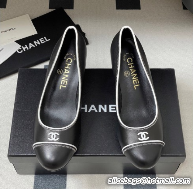 Most Popular Chanel Vintage Lambskin Leather Pumps 6.5cm Black 2025 CH090116