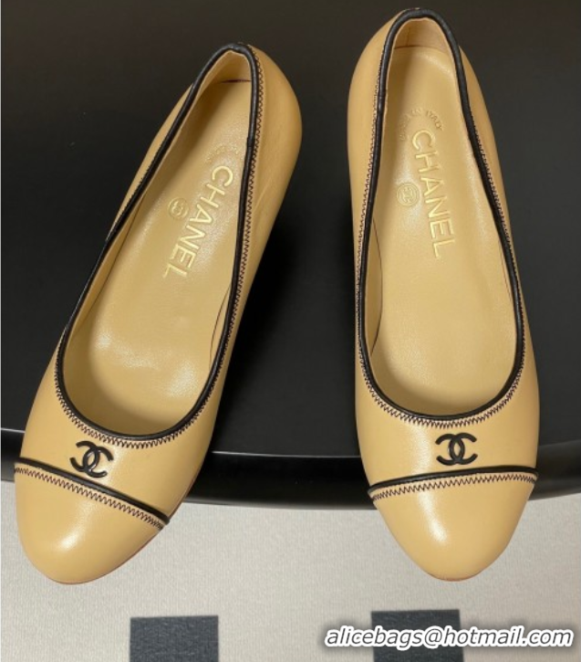Cheap Price Chanel Vintage Lambskin Leather Pumps 6.5cm Beige 2025 CH090116