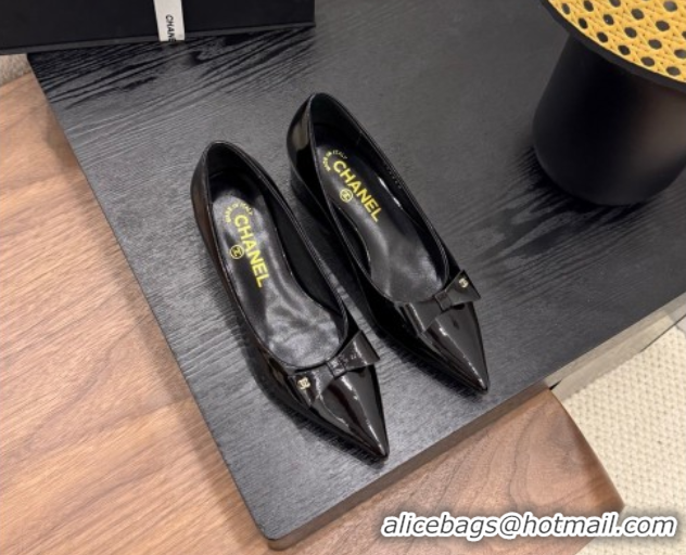 heap Price Chanel Crumpled Patent Calfskin Slingbacks Pumps 3.5cm Black 2025 G46549