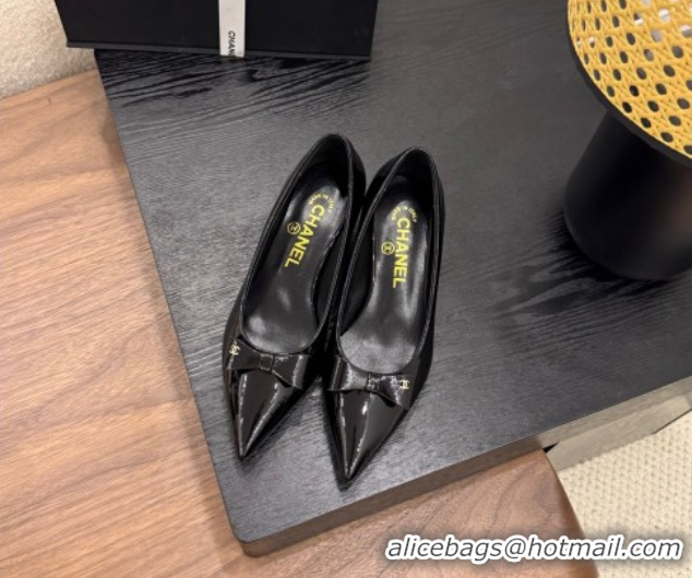 heap Price Chanel Crumpled Patent Calfskin Slingbacks Pumps 3.5cm Black 2025 G46549