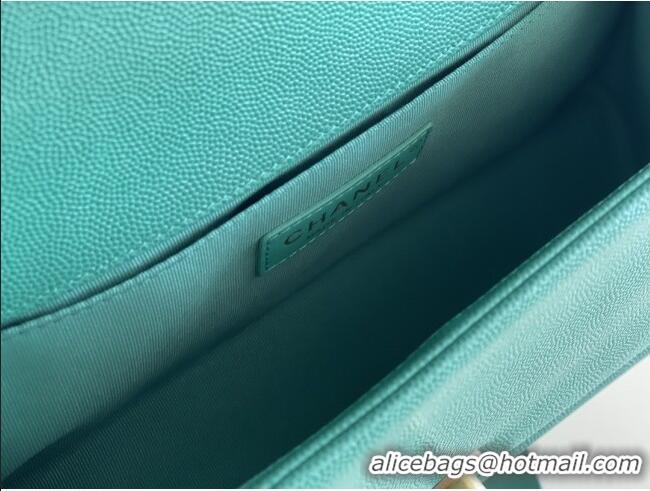 Low Cost Chanel Original Small Grained Calfskin Medium Boy Flap Bag AS2005 Green/Matte Gold 2025 Top Quality