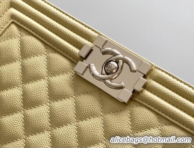 Promotional Chanel Original Small Grained Calfskin Medium Boy Flap Bag AS2005 Yellow/Light Gold 2025 Top Quality