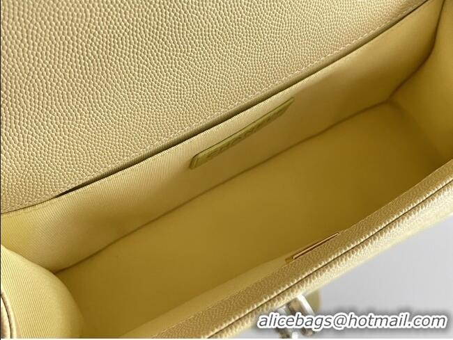 Promotional Chanel Original Small Grained Calfskin Medium Boy Flap Bag AS2005 Yellow/Light Gold 2025 Top Quality