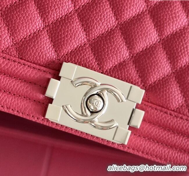 Discount Chanel Original Big Grained Calfskin Medium Boy Flap Bag AS2005 Red/Light Gold 2025 Top Quality