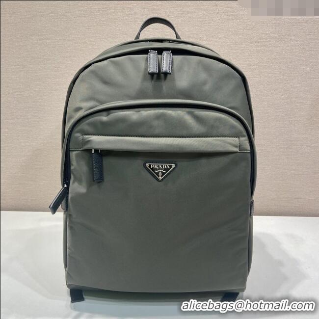 Best Price Prada Re-Nylon and Saffiano Leather Backpack 2VZ048 Forest Green 2025