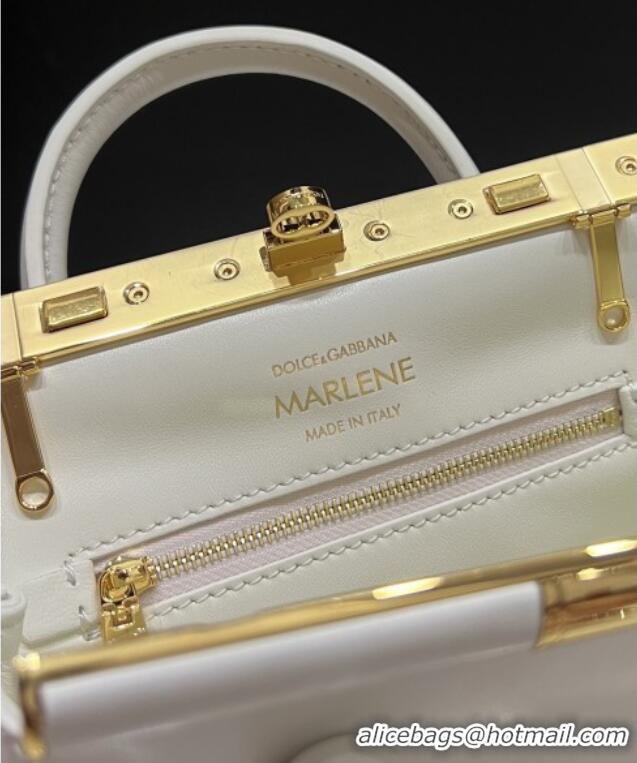 Inexpensive Dolce&Gabbana Marlene Day Mini Handbag in Palmated Calfskin D1706 White 2025