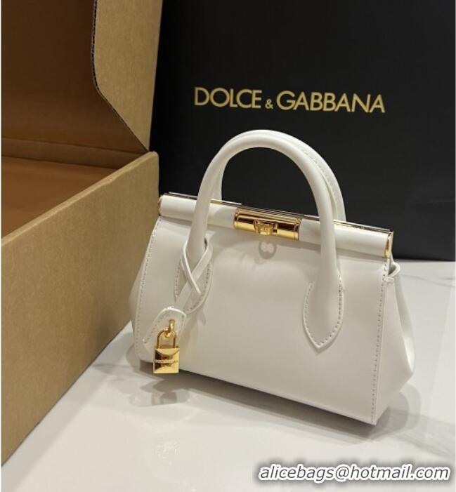 Inexpensive Dolce&Gabbana Marlene Day Mini Handbag in Palmated Calfskin D1706 White 2025