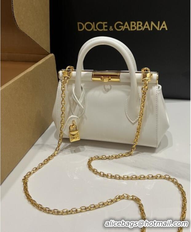 Inexpensive Dolce&Gabbana Marlene Day Mini Handbag in Palmated Calfskin D1706 White 2025