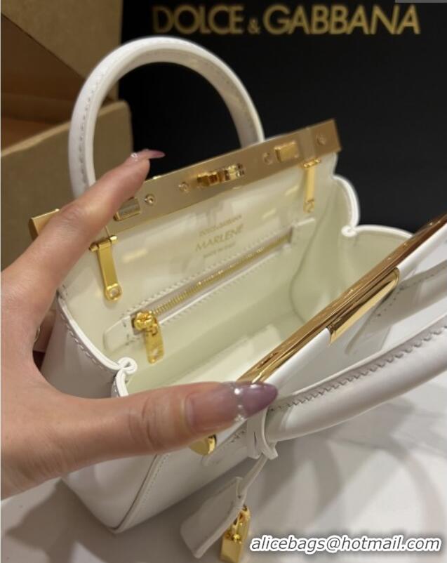 Inexpensive Dolce&Gabbana Marlene Day Mini Handbag in Palmated Calfskin D1706 White 2025