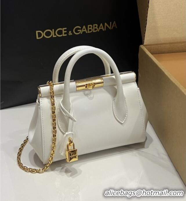 Inexpensive Dolce&Gabbana Marlene Day Mini Handbag in Palmated Calfskin D1706 White 2025