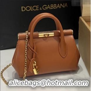 Top Design Dolce&Gabbana Marlene Day Mini Handbag in Palmated Calfskin D1706 Brown 2025