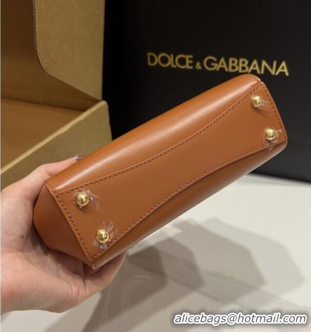 Top Design Dolce&Gabbana Marlene Day Mini Handbag in Palmated Calfskin D1706 Brown 2025