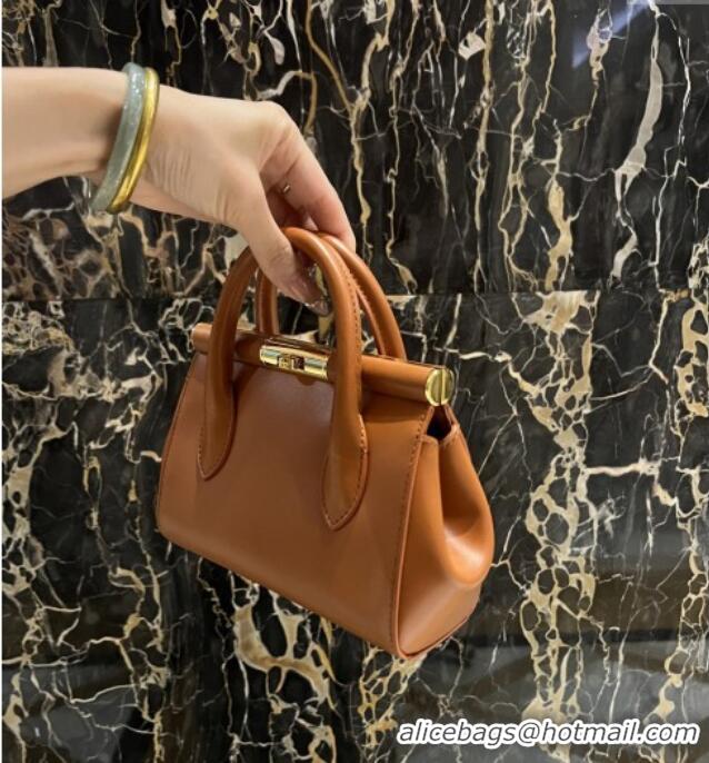Top Design Dolce&Gabbana Marlene Day Mini Handbag in Palmated Calfskin D1706 Brown 2025