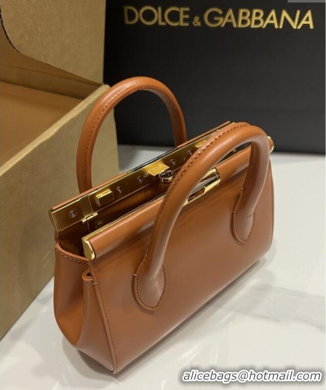 Top Design Dolce&Gabbana Marlene Day Mini Handbag in Palmated Calfskin D1706 Brown 2025