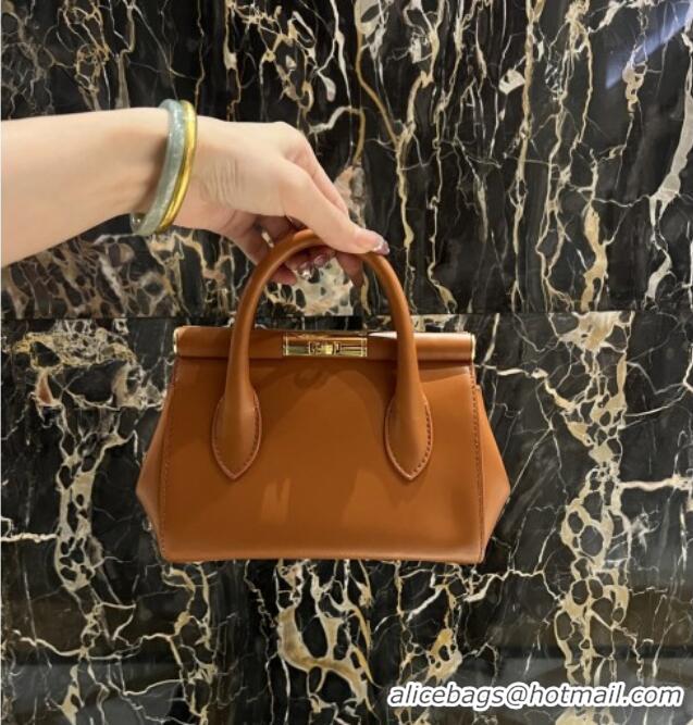Top Design Dolce&Gabbana Marlene Day Mini Handbag in Palmated Calfskin D1706 Brown 2025