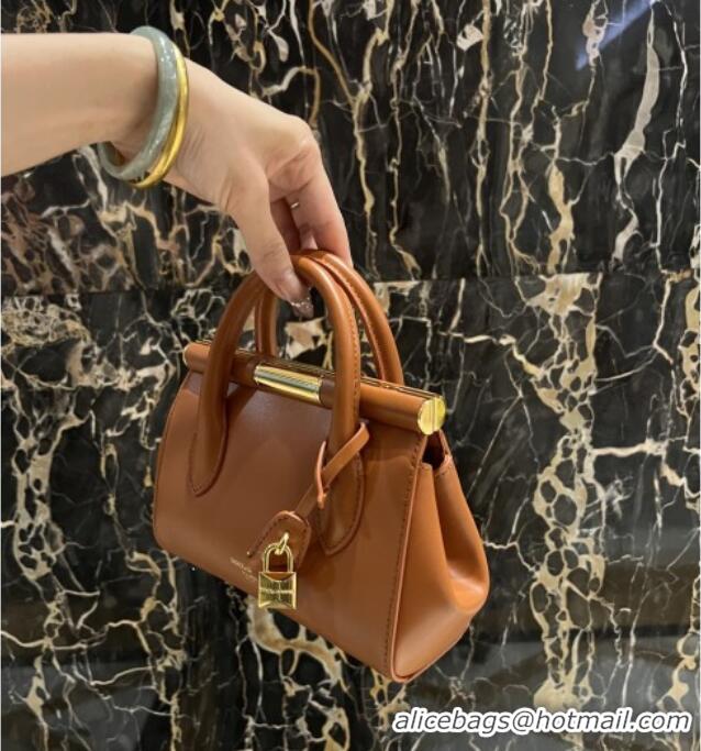 Top Design Dolce&Gabbana Marlene Day Mini Handbag in Palmated Calfskin D1706 Brown 2025