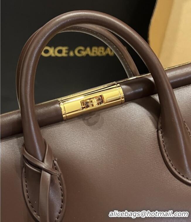 Most Popular Dolce&Gabbana Marlene Day Mini Handbag in Palmated Calfskin D1706 Dark Brown 2025