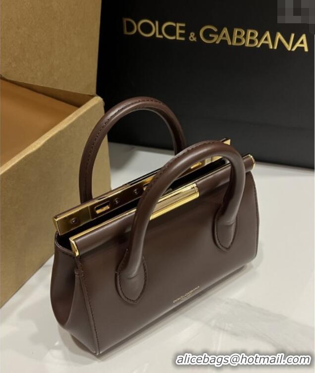 Most Popular Dolce&Gabbana Marlene Day Mini Handbag in Palmated Calfskin D1706 Dark Brown 2025