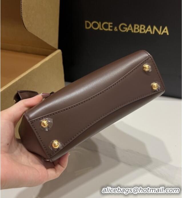Most Popular Dolce&Gabbana Marlene Day Mini Handbag in Palmated Calfskin D1706 Dark Brown 2025
