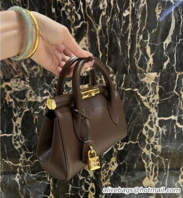 Most Popular Dolce&Gabbana Marlene Day Mini Handbag in Palmated Calfskin D1706 Dark Brown 2025