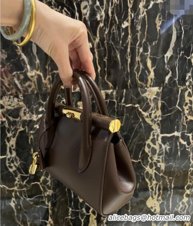 Most Popular Dolce&Gabbana Marlene Day Mini Handbag in Palmated Calfskin D1706 Dark Brown 2025
