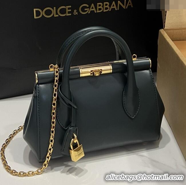 New Design Dolce&Gabbana Marlene Day Mini Handbag in Palmated Calfskin D1706 Dark Green 2025
