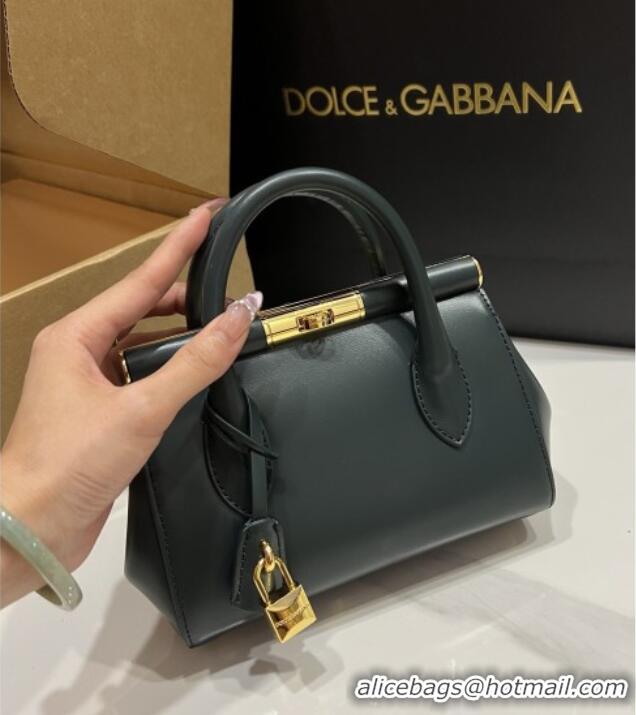 New Design Dolce&Gabbana Marlene Day Mini Handbag in Palmated Calfskin D1706 Dark Green 2025