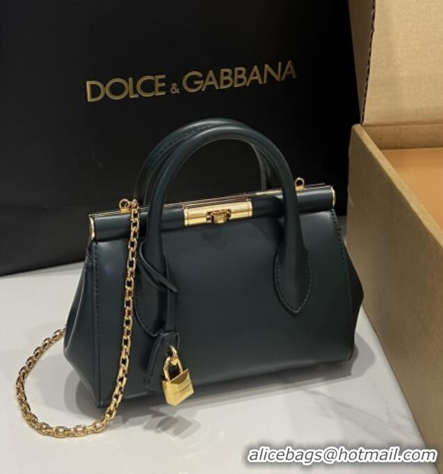 New Design Dolce&Gabbana Marlene Day Mini Handbag in Palmated Calfskin D1706 Dark Green 2025