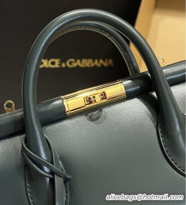 New Design Dolce&Gabbana Marlene Day Mini Handbag in Palmated Calfskin D1706 Dark Green 2025
