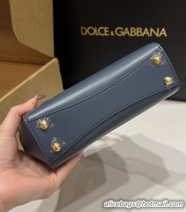 Top Quality Dolce&Gabbana Marlene Day Mini Handbag in Palmated Calfskin D1706 Deep Blue 2025